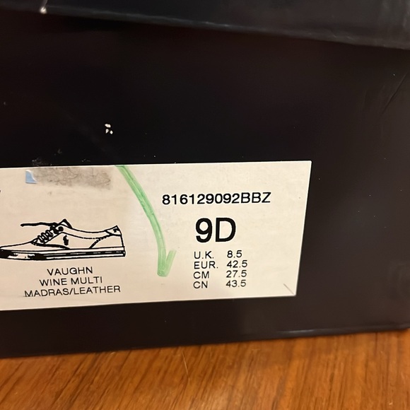 Polo Ralph Lauren Vaughn Boat Deck Shoes Sneakers new wine plaid Men’s Size 9 - Picture 13 of 13